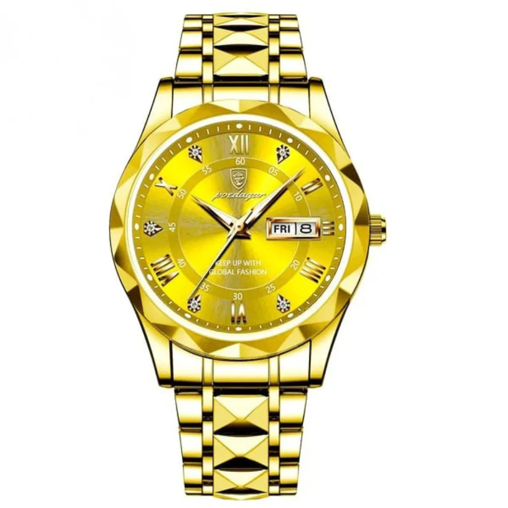 Aqualuxe Men'S Elegant Waterproof Watch with Night Vision Dial