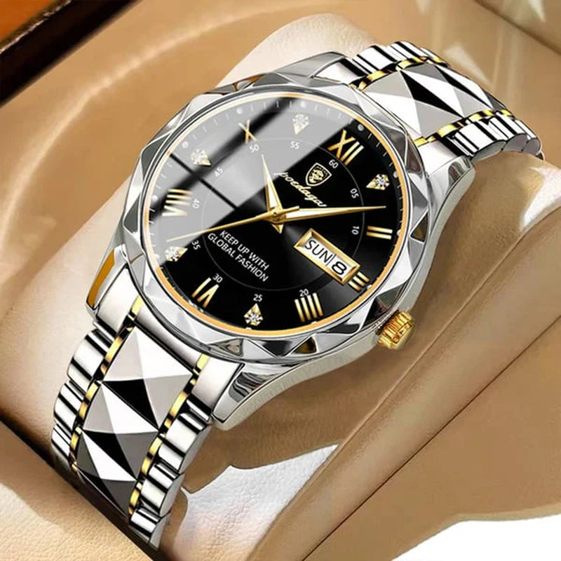 Aqualuxe Men'S Elegant Waterproof Watch with Night Vision Dial