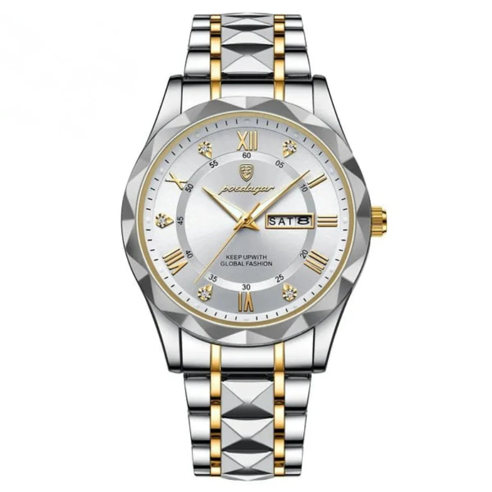 Aqualuxe Men'S Elegant Waterproof Watch with Night Vision Dial
