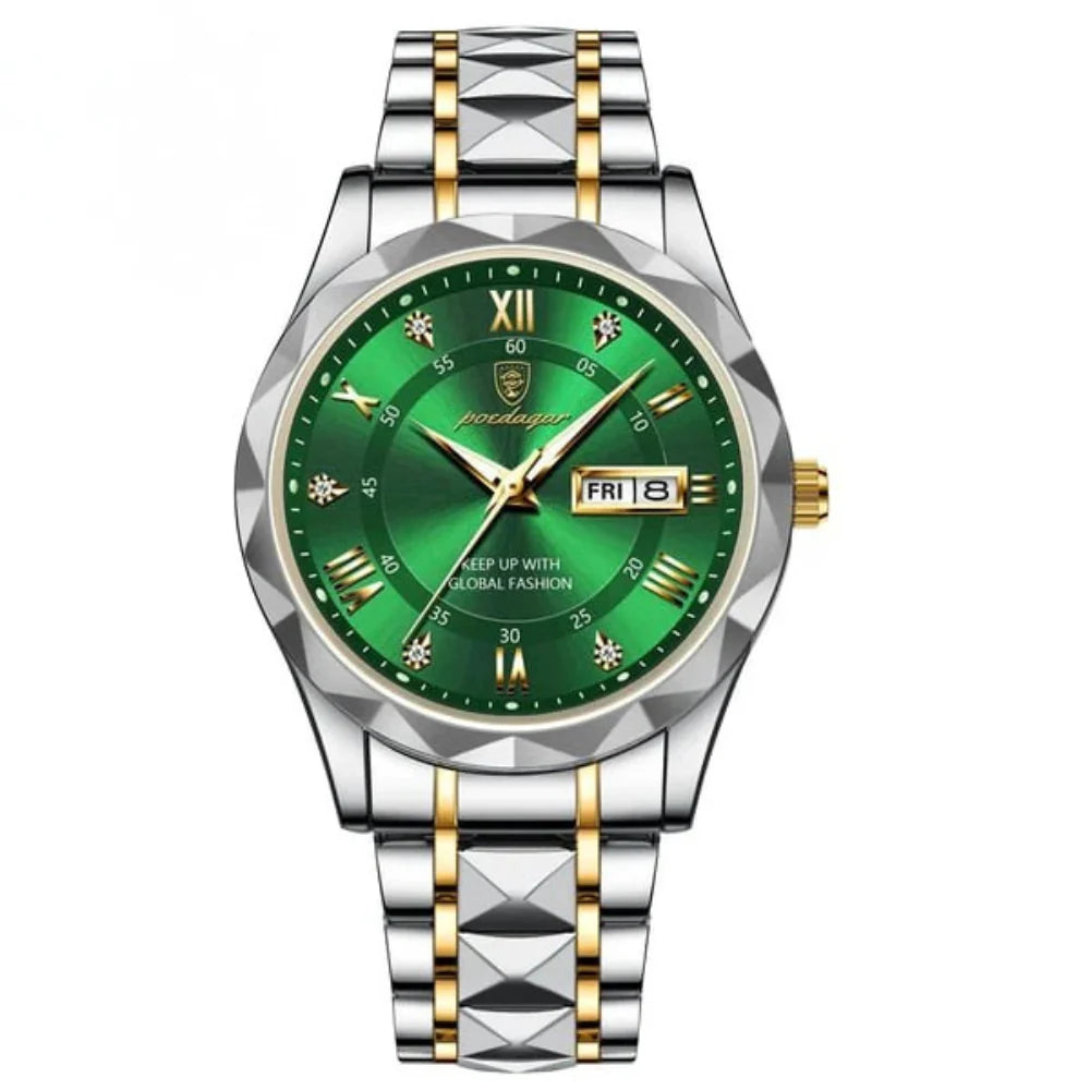 Aqualuxe Men'S Elegant Waterproof Watch with Night Vision Dial