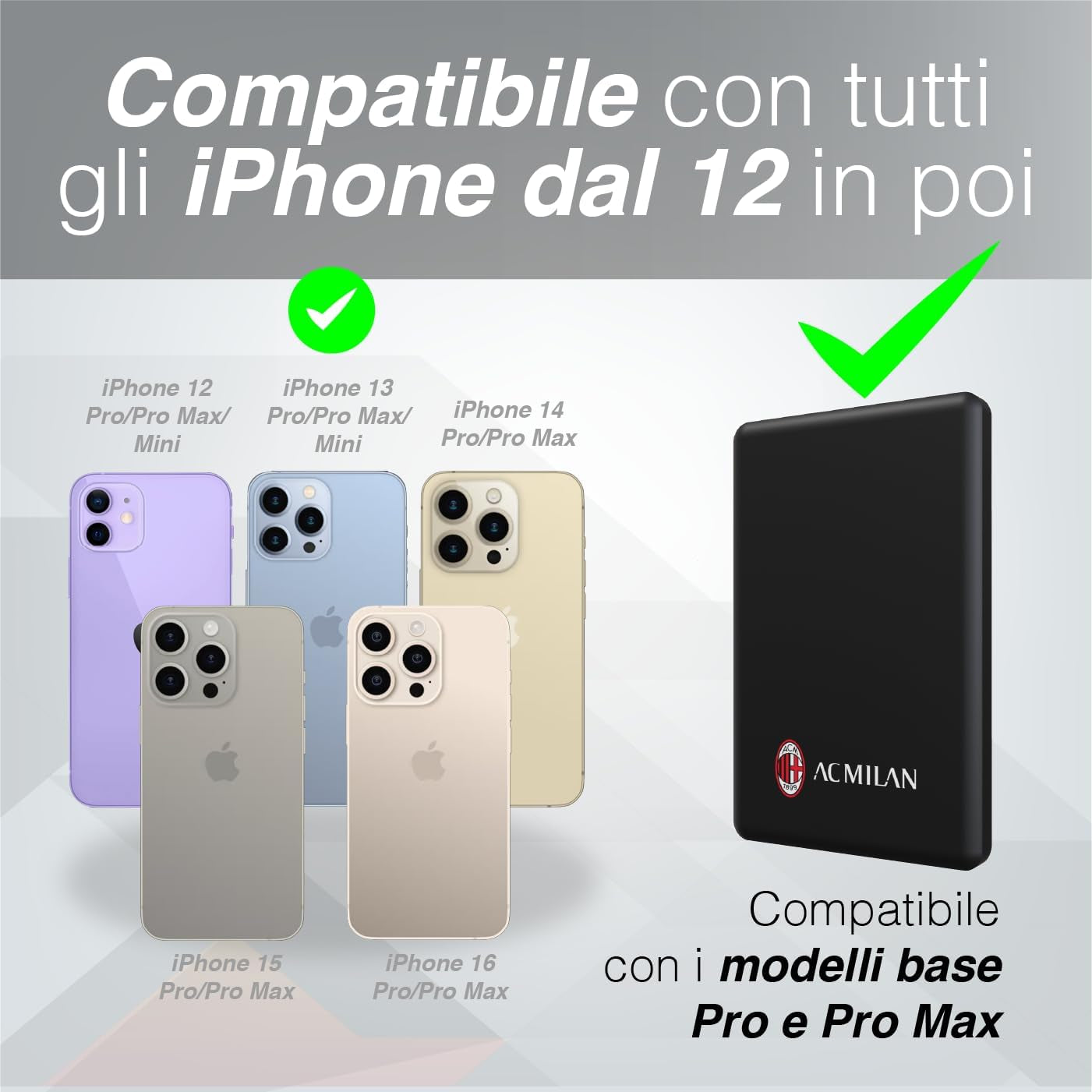 Powerbank Magsafe 5000 Mah Milan - Compatibile Anche Con Dispositivi Android - Ricarica Veloce, Ultra Sottile, Leggero - Cavo USB-C Incluso